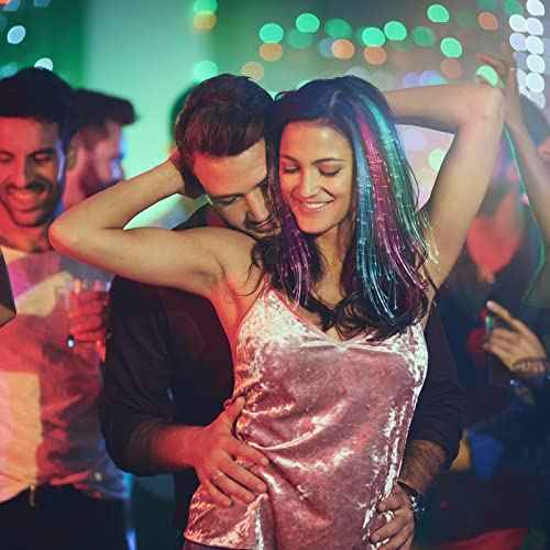 12 Pack Led Light Up Fairy Hair Accessories Braid Extension Butterfly Clips for Women Girls, Glow in the Dark Party Favors Supplies Neon Rave Accessories Wig for Festival Halloween Christmas Birthday