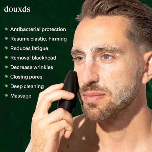 douxds Flex¢â Pro Vibrating Face Brush, Electric Face Scrubber, Face Scrubber for Men, Flex¢â Face Brush, Men's Skin Care, Powerful Sonic Technology, Removes Dark Marks and Bumps, Acne Treatment