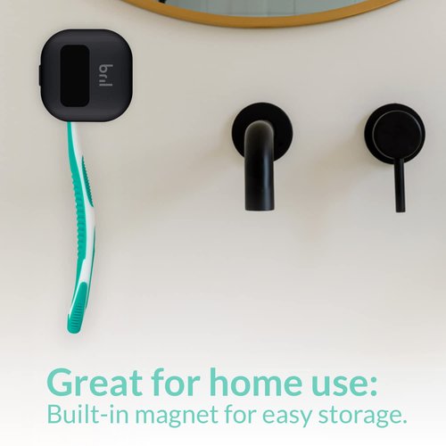 Bril UV-C Toothbrush Cleaner, Portable Brush Cover, Holder, and Travel Case for Any Size Toothbrush, Black, White, Navy (5 Pack)