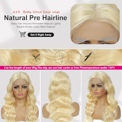 613 Body Wave Lace Front Wigs Human Hair 28 Inch 250% Density 13X4 Lace Front Wigs Human Hair For Black Women Glueless Wigs Lace Frontal Wigs