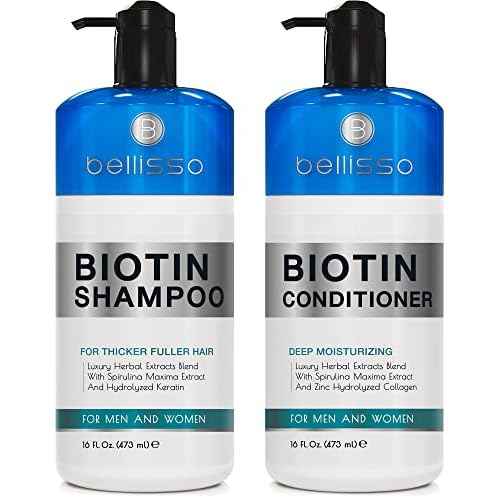 Biotin Shampoo and Conditioner Set - Sulfate and Paraben Free Treatment for Men and Women - Hair Thickening Volumizing Products to Help Boost Thinning Hair with Added Keratin