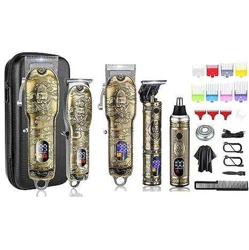 Suttik Professional Hair Clippers for Men Beard Trimmer Set with Case, Cordless Barber Clippers for Hair Cutting Grooming Kit, Rechargeable, LCD Display