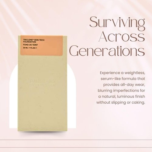 HAUS LABS BY LADY GAGA Triclone Skin Tech Medium Coverage Foundation with Fermented Arnica 130 Light Warm