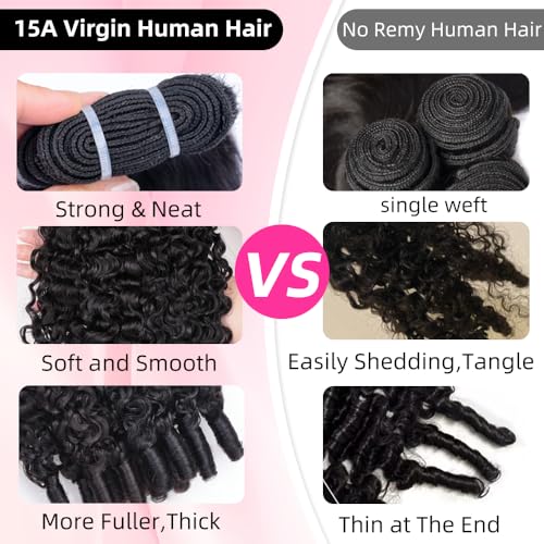 PerisModa Burmese Curly Bundles Human Hair 100% Unprocessed Raw Virgin Water Wave Quick Weave Hair Bundles with Spiral Curly Ends 15A 3C4A Kinky Curly Human Hair One Bundles Natural Black 24Inch