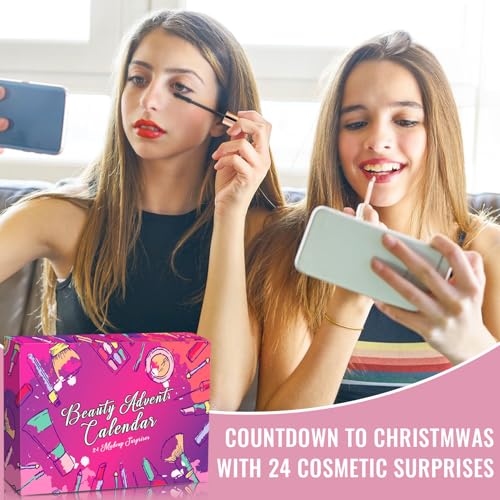 Makeup Advent Calendar 2025 Teen Girls Women Beauty Countdown Calendar Christmas Gifts for Women Teen Girl Trendy Stuff Unique Make up Set Gifts Mascara Lipstick Blush Eyebrow Gel Eyeshadow