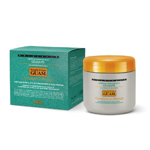 GUAM Anti-cellulite Mud COLD FORMULA, Seaweed Body Wrap for Cellulite, Skin Tightening Clay for Body Cellulite and Leg Swelling, Lymphatic Drainage | Cellulite Removal Treatment (1.1 LB)