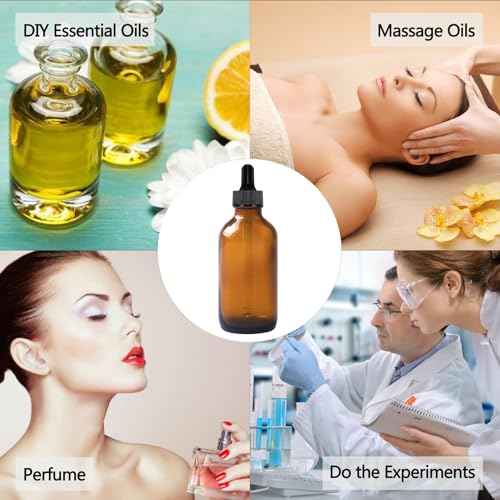 48 Pack 4oz Amber Glass Dropper Bottles, Eye Dropper Bottles with Glass Droppers for Essential Oils, Perfumes(120ml, Amber)