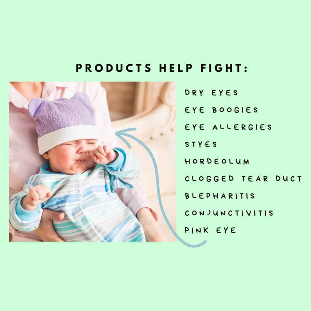 GlamBaby Eye Boogies Stye Eye Treatment | Sting-Free & Wipe-Free | Hypochlorous Eyelid Cleanser & Pink Eye Drops | Provides Allergy Conjunctivitis & Blepharitis Relief | Baby Eye Drops Spray (2 Pack)