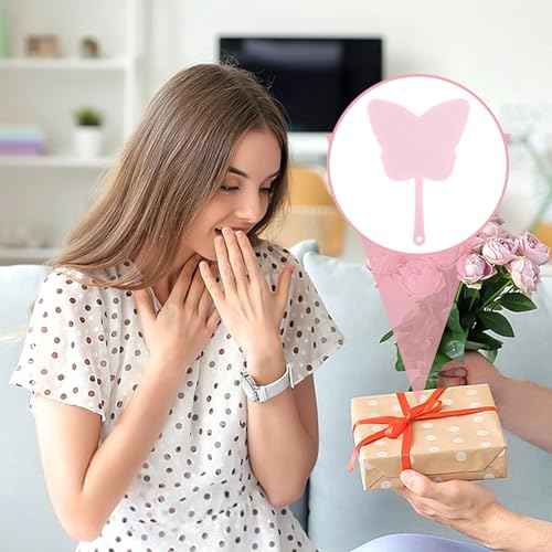 Butterfly-Shaped Handheld Mirrors, Cosmetic Hand Mirror with Handle Small Butterflies Mirrors Decorative Hand Held Mirror for Student Women Girls Valentine's Day Travel Pink