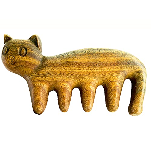 Natural Wood Wide Tooth Hair Comb Head Scalp Massage No Static Green Sandalwood Hair Pick Wooden Comb for Men and Women