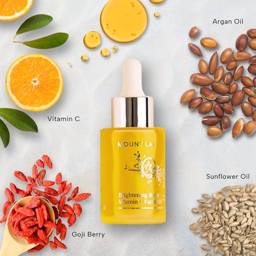 Mount Lai Vitamin C Facial Oil - Goji Berry Face Oil with Rosehip & Sea Buckthorn for Radiant Skin, Dark Spots & Luminous Glow, 30mL