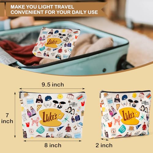 Gilmore Makeup Bag, TV Show Merchandise Fans Gifts, Luker's Dinner Inspired Presents, Cosmetic Toiletry Case with Zipper, Travel Essentials Organizer for Women/Sister/Friend