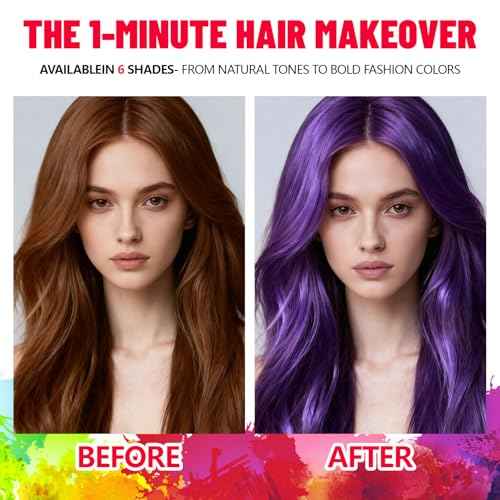 Temporary Purple Hair Color Spray & Wax | Non-Sticky, Natural Look | Washable One-Time Use Hair Dye for Halloween, Cosplay, Festivals | For Women, Men & Kids 120 ML