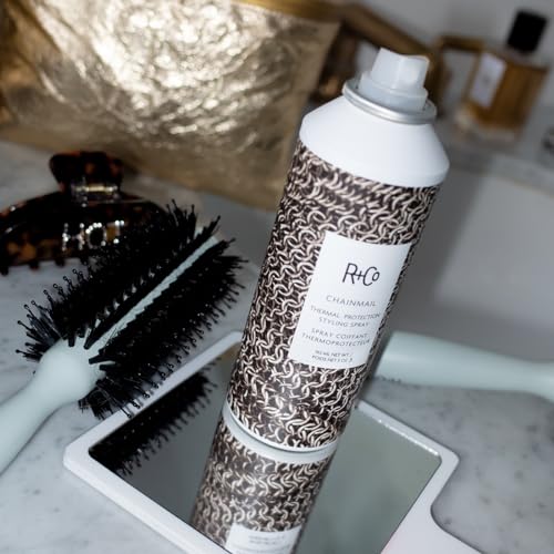 R+Co Chainmail Heat Protection Spray For Hair | Thermal Protection + Flexible Hold + Silky Shine | Vegan + Cruelty-Free
