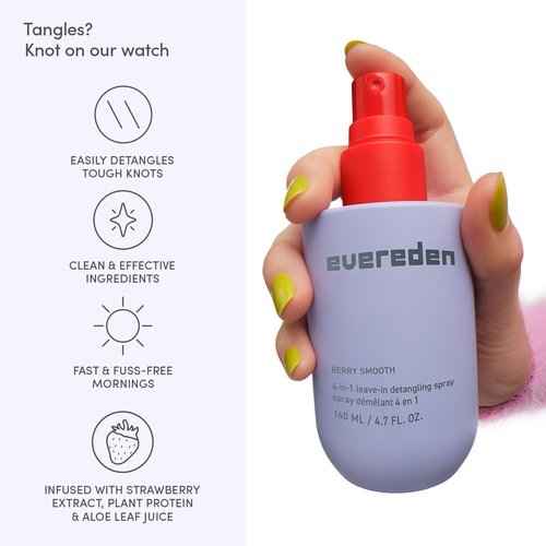 Evereden Kids Complete Haircare Set: Hair Detangling Shampoo, Conditioner, Spray for Children Ages 3+ & Pain-Free Hair Brush, Plant Protein Peptides & Argan Oil, Vegan, Free from Sulfate, Paraben