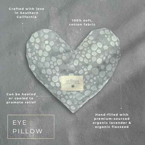 Cooling Eye Pillow with Lavender ? Grey Dot Heart Mask for Puffy Eyes, Stress Relief, Sensory Recovery ? Meditation & Bedtime Calm Gift Under $40