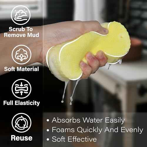 Magic Exfoliating Bath Sponge (2 pcs), 3D Super Soft Exfoliating Bath Sponge, Skin Friendly and Reusable for Adults Children and Pregnant Women Alternative to exfoliating Gloves