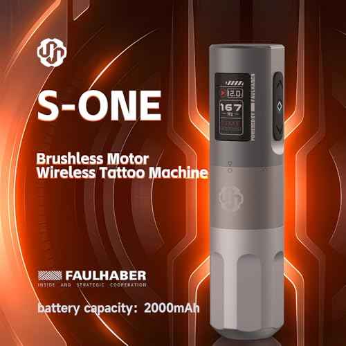 Ai-tenitas Wireless Tattoo Machine, Rotary Tattoo Machine with Faulhaber Motor,2000mah Battery,Tattoo Equipment Supplies for Professional Artists and Tattoo Beginners (4.0mm stroke single machine)