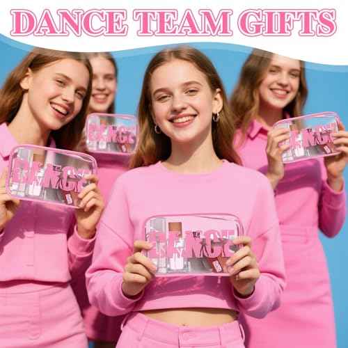 Kacctyen 12 Pcs Dance Makeup Bag Ballerina Lover Appreciation Gifts 7 x 4.7 x 2.4 Inches Cosmetic Bag Dance Snack Bags PVC Case Clear Toiletry Zipper Pouch for Women Ballet Team Ballet Party Xmas Gift