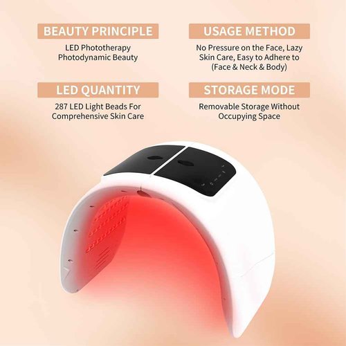 7 Color LED Face Mask with Spray, Red Light Therapy Facial Skin Care Device for Home Use