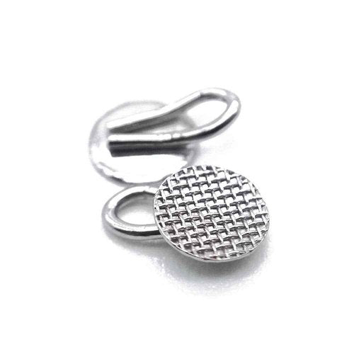 Dental Orthodontic Bondable Caplin Hook Lingual Buttons With Traction Hook,10pcs/Pack, Mesh Base (5 Packs)