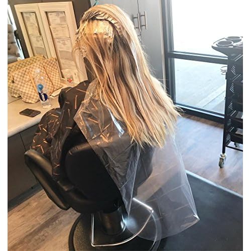 FRAMAR Backwards Bib Disposable Hair Cutting Capes Salon, Protects Clients, Disposable Salon Capes & Chair, Hair Dye Cape, Barber Cape ? 50 bibs