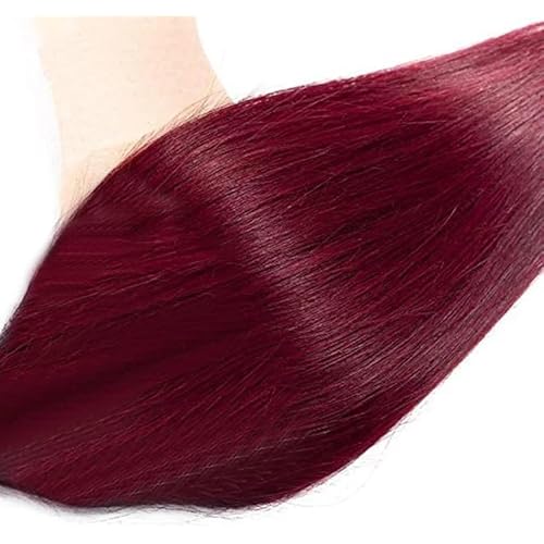 99J Human Hair Bundles 12 14 16 inch Wine Red Straight 3 Bundles Burgundy Bundle Human Hair Extensions for Women