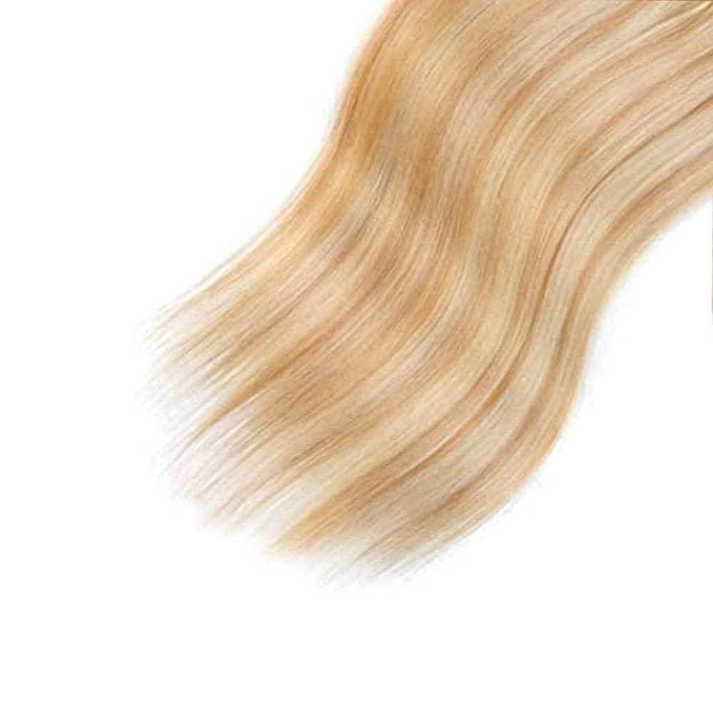 Giginger Bundles Human Hair P27/613 Blonde Straight Human Hair Bundles 26 28 30 Inch Highlight Honey Blonde Unprocessed Quick Weave Soft Sewn In Hair Extensions for Black Women