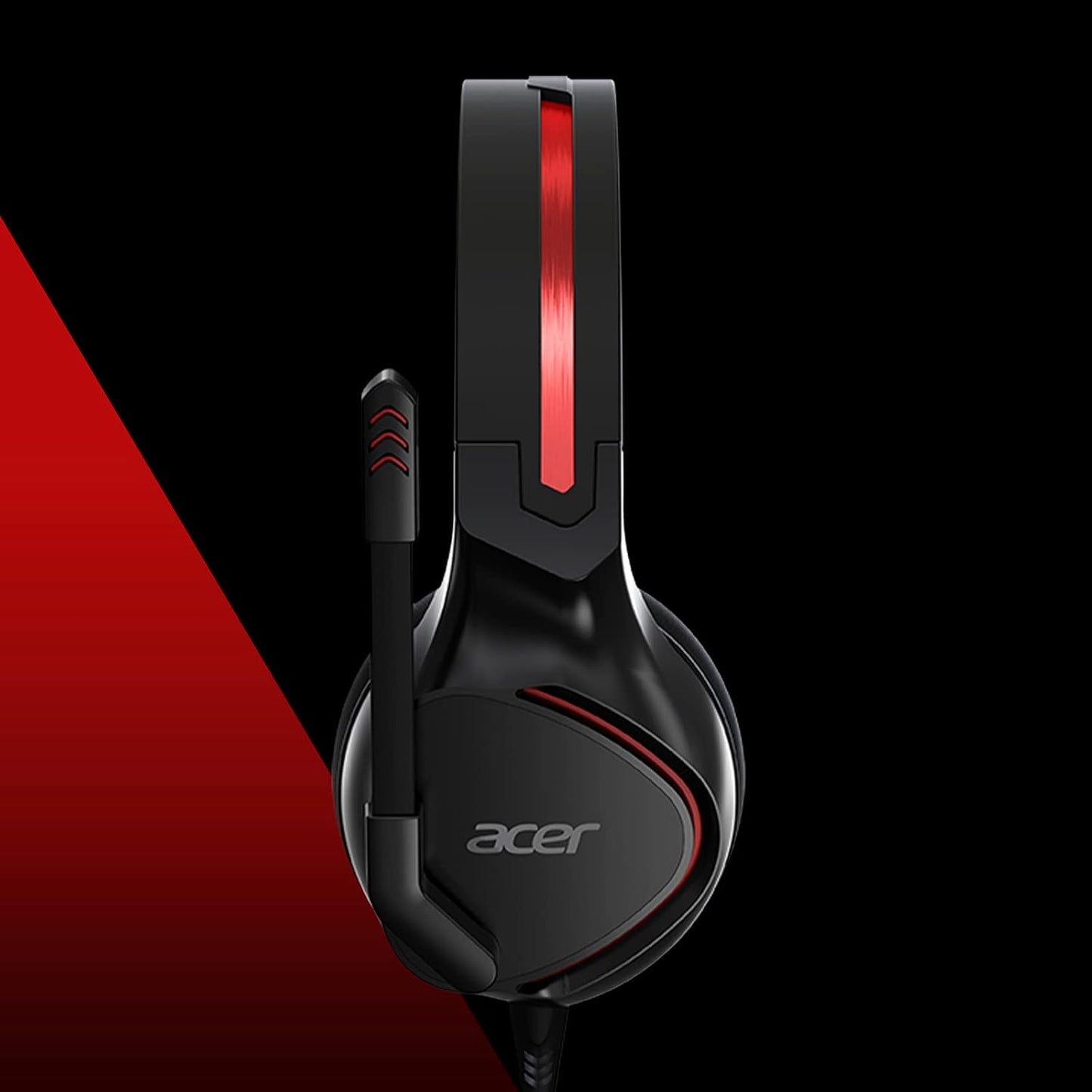 Acer Nitro Gaming Headset II: 50mm Drivers | Retractable Omni-Directional Noise-Canceling Microphone with On-Cable Controls | Over-Ear Design with RGB Lights, (Pack of 1)