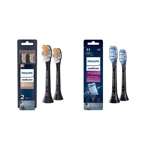 Philips Sonicare Genuine Premium All-in-One and G3 Premium Gum Care Replacement Toothbrush Heads Bundle (4 Brush Heads)
