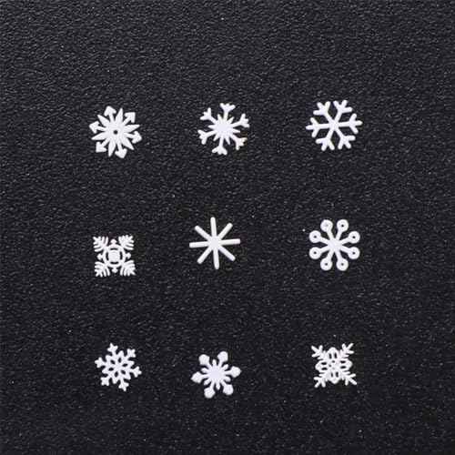 Snowflake Christmas Nail Glitter Sequins, 3D White Snowflake Glitter for Nail Winter DIY Nail Decals Glitter Nail Accessories for Xmas Nail Art Decoration Charms 1 Box