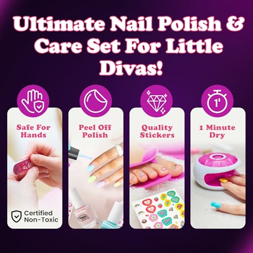 Glow in Dark Kids Spa Day Kit for Girls, 42+ Pieces Waterfall Foot Spa Toys, Nail Spa Kit, Pedicure Manicure Accessories, Perfect Spa Kit for Girls Ages 6 7 8 9 10 11 12, Fun Birthday, Christmas Gifts
