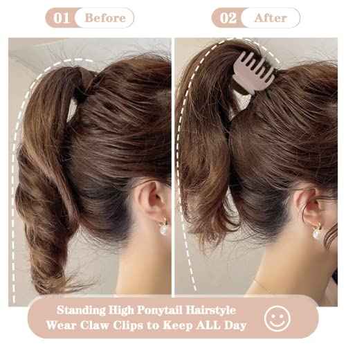 1.6" Matte Small Double Row Teeth Hair Clips for Women - Strong Hold Jaw Clamps for Thin, Fine & Thick Hair