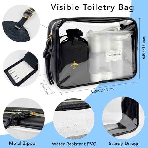 Travel Kit For Wedding And Honeymoon Emergency 32 Essential Items All In One Personal Care Set Toiletry Kit For Couples (Black)
