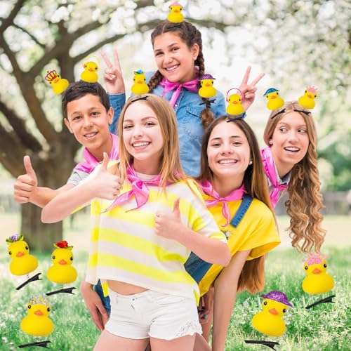 12 Pcs Sprouts Rave, Yellow Duck Hair Clips for Women, Cute Hairpin Festival Rave Accessories for School Home Party Props