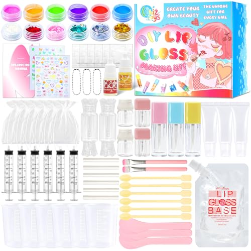 74PCS DIY Lip Gloss Making Kit£¬Make Your Own Lip Glosses Set Moisturizing Lip Glaze Handmade Glittery Set for Makeup Lover Beginner Teen Girl Gifts£¬200ml Lipgloss Base