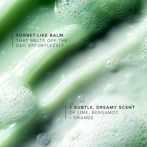 Farmacy Makeup Remover Cleansing Balm - Green Clean Waterproof Makeup Remover + Oil Based Cleanser - Gentle Exfoliating Double Cleanser - Melts From Balm to Milky Lather (50ml)