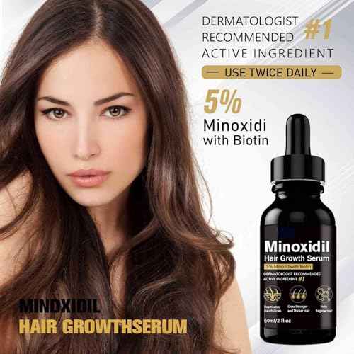 5% Minoxidil for Men Hair, Minoxidil Hair Growth Serum for Women Hair Growth, Men Beard Growth, Hair Loss Treatment with Dropper Applicator & Massage Tool
