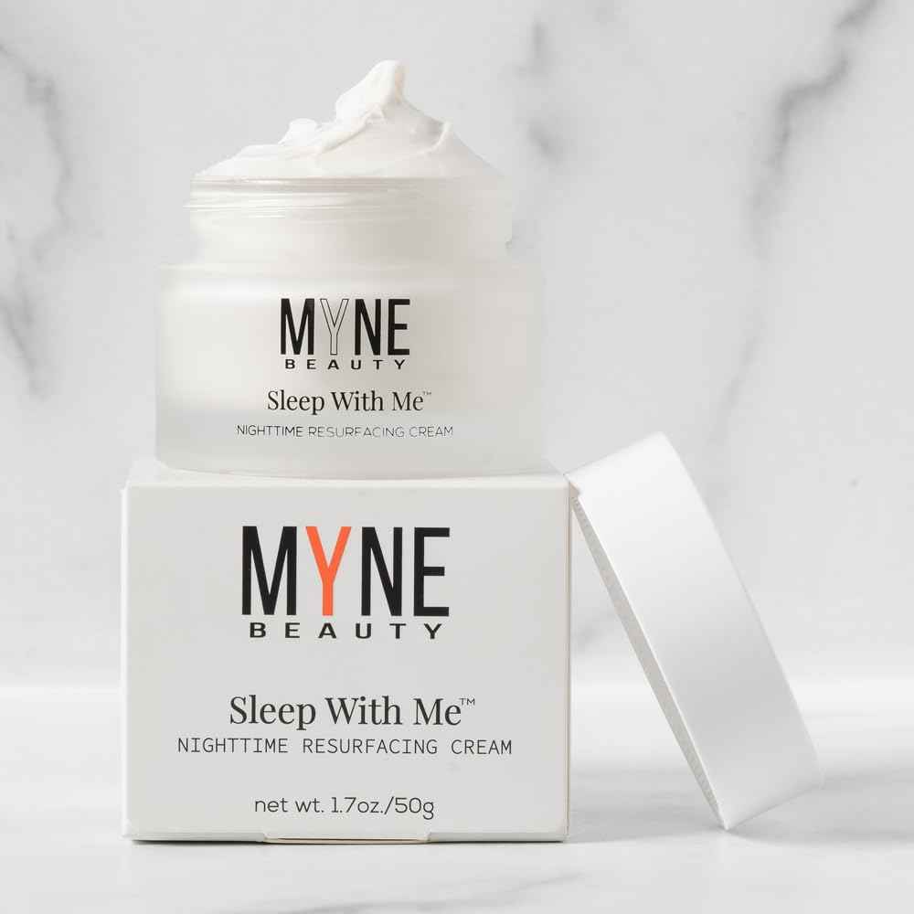 MYNE Beauty Sleep With Me Nighttime Resurfacing Cream -Anti-Aging Night Cream with Retinol, Vitamin C, Peptides, Niacinamide, Squalane, & Ceramides for Tone, Texture, Fine Lines, Wrinkles, & Hydration