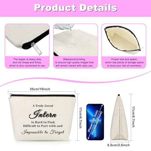 Intern Gift Coworker Leaving Gift for Women Intern Makeup Bag Thank You Appreciation Gift for Employee Cosmetic Bag Nurse Practitioner Gift Travel Pouch Christmas Thanksgiving Gift