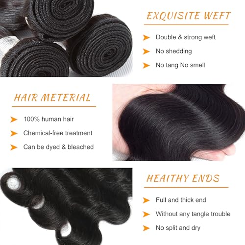 14A Brazilian Body Wave Bundles Human Hair 18 20 22 Inch 100% Real Raw Virgin Human Hair Bundles Body Wave 3 Bundles Human Hair Extension Natural Color£¨18 20 22£©