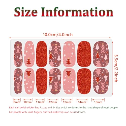 336 Pieces 24 Sheets Christmas Nail Stickers Adhesive Nail Wraps Nail Art Stickers Full Wraps Nail Polish Stickers for Women with Nail File, Cuticle Stick(Cute Series)
