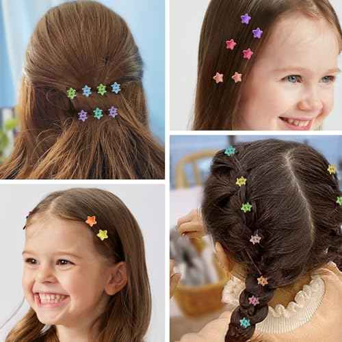 70PCS Mini Claw Clips Small Hair Clips With Fancy Box Star Hair Accessories for Women, Girls, Kids - Colorful Gift Set (Star-SET9)