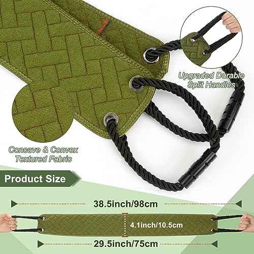 Exfoliating Back Scrubber with Upgraded Handles, 38.5 Inch Double-Sided Body Scrub Bath Exfoliator, Exfoliating Washcloth for Use in Shower, Back Washer to Deep Clean Your Skin for Men & Women (Green)