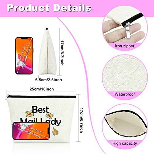 Mail Carrier Makeup Bag - Birthday and Thank You Gift for Mail Lady, Postal Worker, Mailwomen - Cosmetic Bag for Women Appreciation, Christmas, Retirement