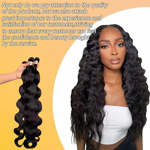 body wave human hair bundles 100% Unprocessed Brazilian human Hair3 Bundles 16 18 20 Inch 300g/Pack Body Wave Selected Healthy Natural Black soft Smooth Double Weft Quick Weft Extensions for Women