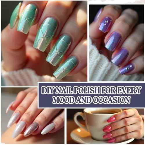 Nail Polish Making Kit, JCOOS DIY Nail Kit for Beginners With Everything, 12 Empty Nail Polish Bottles with Brush, 24 Pigment, Fun Nail Polish Kit, Christmas Gifts for Kids Nail Polish Set for Girls