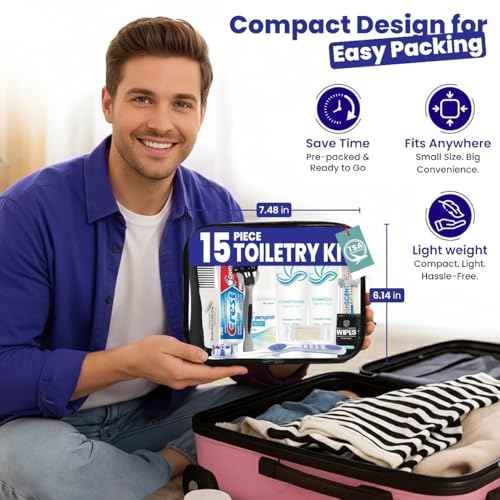 Trektote Travel Toiletry Kit For Men And Women ? 15 Piece Set of Travel Size Toiletries, TSA Compliant, Includes Shampoo And Conditioner, Body Wash, Toiletry Bag & More