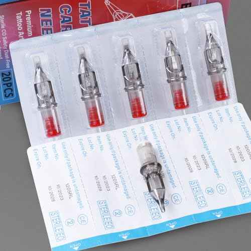 Pro Tattoo Needles Cartridges,20pcs #12-09RL Round Liner Disposable Cartridges Needles for Tattoo Machine Pen,Needle Cartridges for Tattooing
