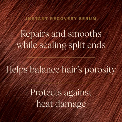 JVN Complete Instant Recovery Hair Serum, 3.4 Fl Oz, Frizz Fighting, Heat Protectant, Hair Smoothing Cream Strengthens & Repairs Damage, Silicone Free